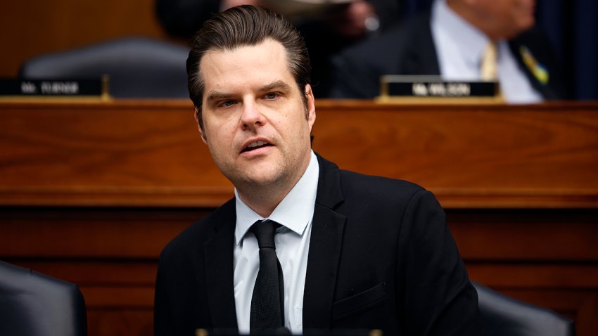 FILE - Rep. Matt Gaetz (R-Fla.) during a hearing in the Rayburn House Office Building on Capitol Hill on April 30, 2024 in Washington, D.C.