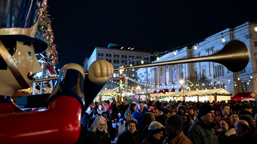 WASHINGTON, DC – DECEMBER 7: Shoppers browse during the annual DowntownDC Holiday Market in the Chinatown neighborhood, on December 7, 2024 in Washington, DC. (Photo by Al Drago/Getty Images)