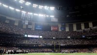 The Mercedes-Benz Superdome after a sudden power outage during Super Bowl XLVII.