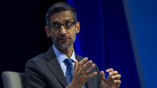 Alphabet CEO Sundar Pichai speaks at the Asia-Pacific Economic Cooperation CEO Summit in San Francisco on Nov. 16, 2023.