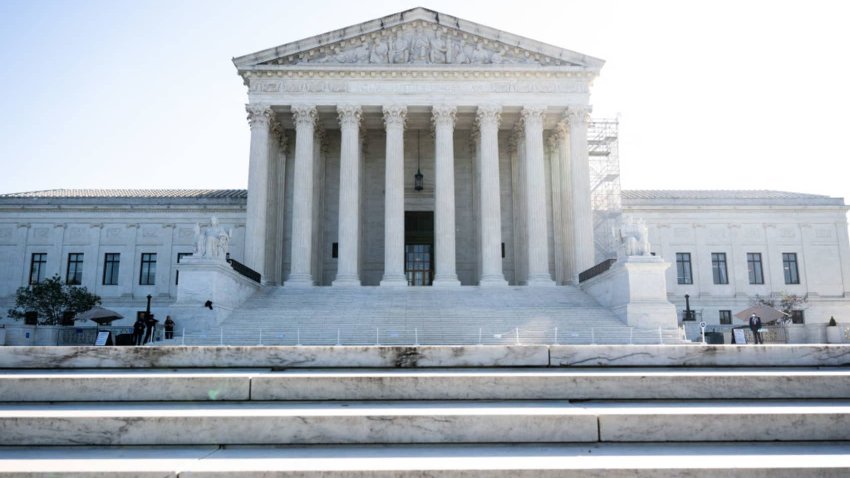 The US Supreme Court is seen on the first day of a new term in Washington, DC, on October 7, 2024. 