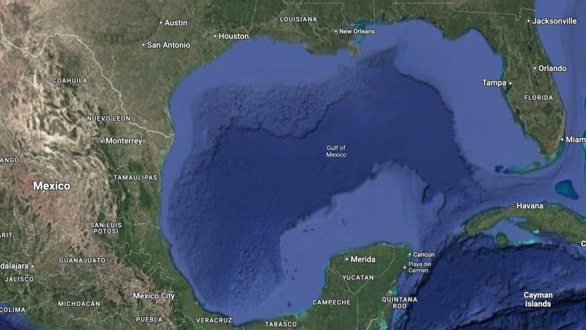 The Gulf of Mexico as seen on Google Maps.