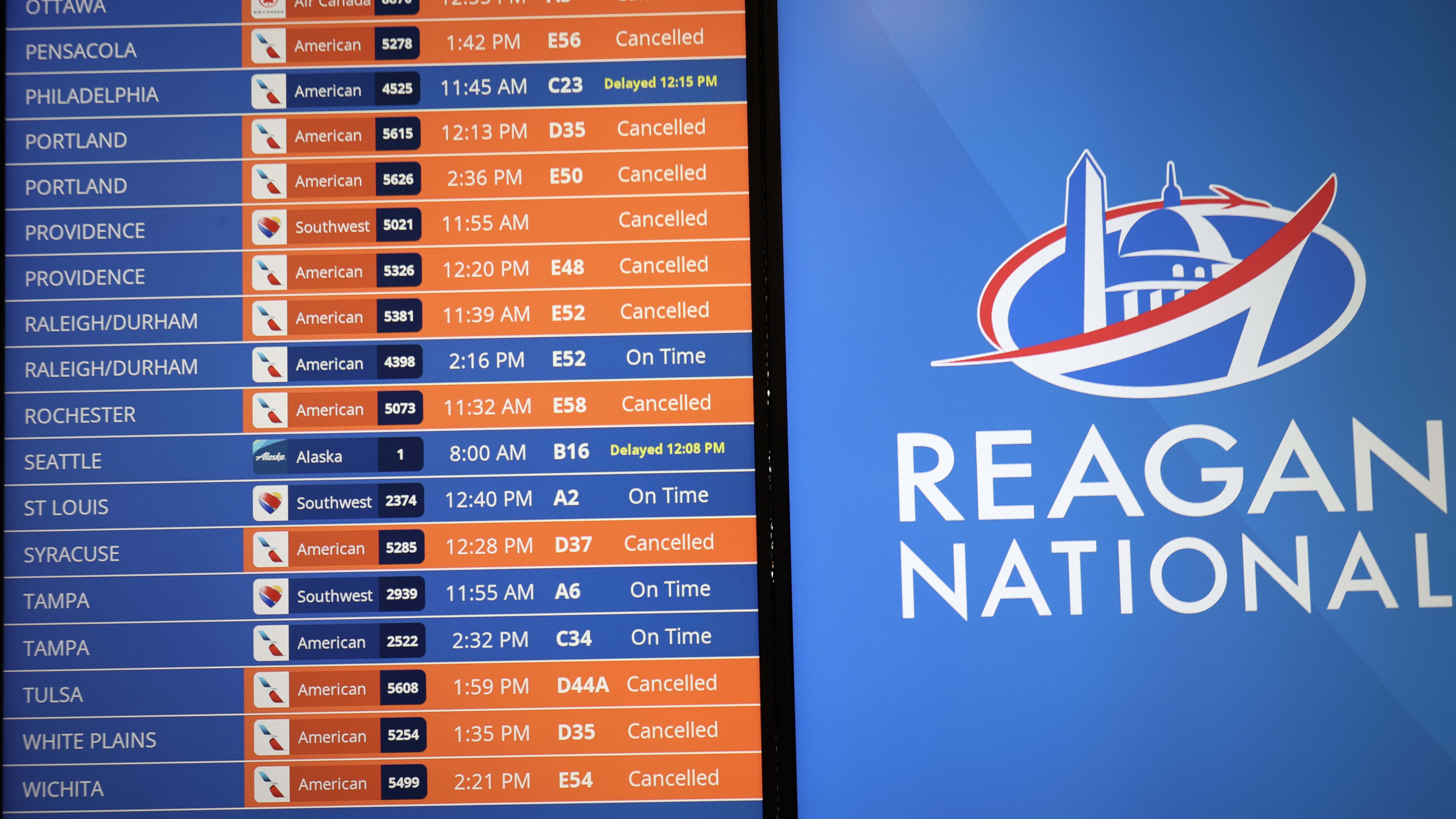 Is DCA open Reagan National Airport - 250130 Reagon Board Getty 