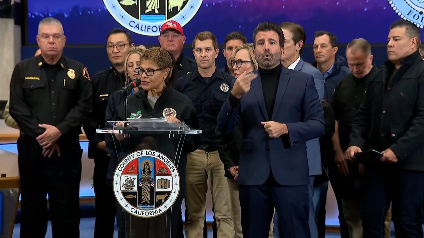 LA MAyor Karen Bass at press conference