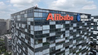 The Alibaba office building is seen in Nanjing, Jiangsu province, China, on Aug 28, 2024.