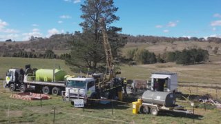 Earth AI drills a hole the size of a tennis ball to verify rare earth mineral sites.