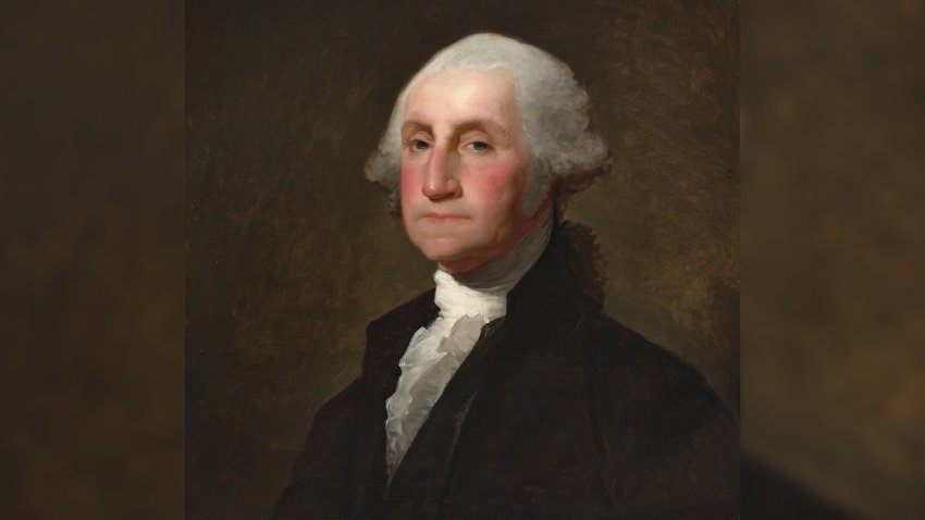 A portrait of George Washington.