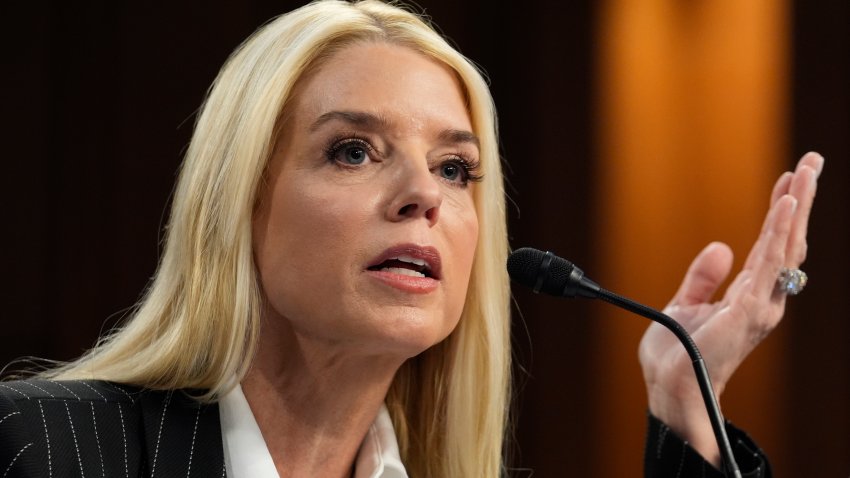 Pam Bondi, President-elect Donald Trump's choice to lead the Justice Department as attorney general, appears before the Senate Judiciary Committee for her confirmation hearing, at the Capitol in Washington, Wednesday, Jan. 15, 2025.