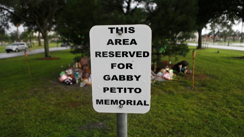 A makeshift memorial dedicated to Gabby Petito