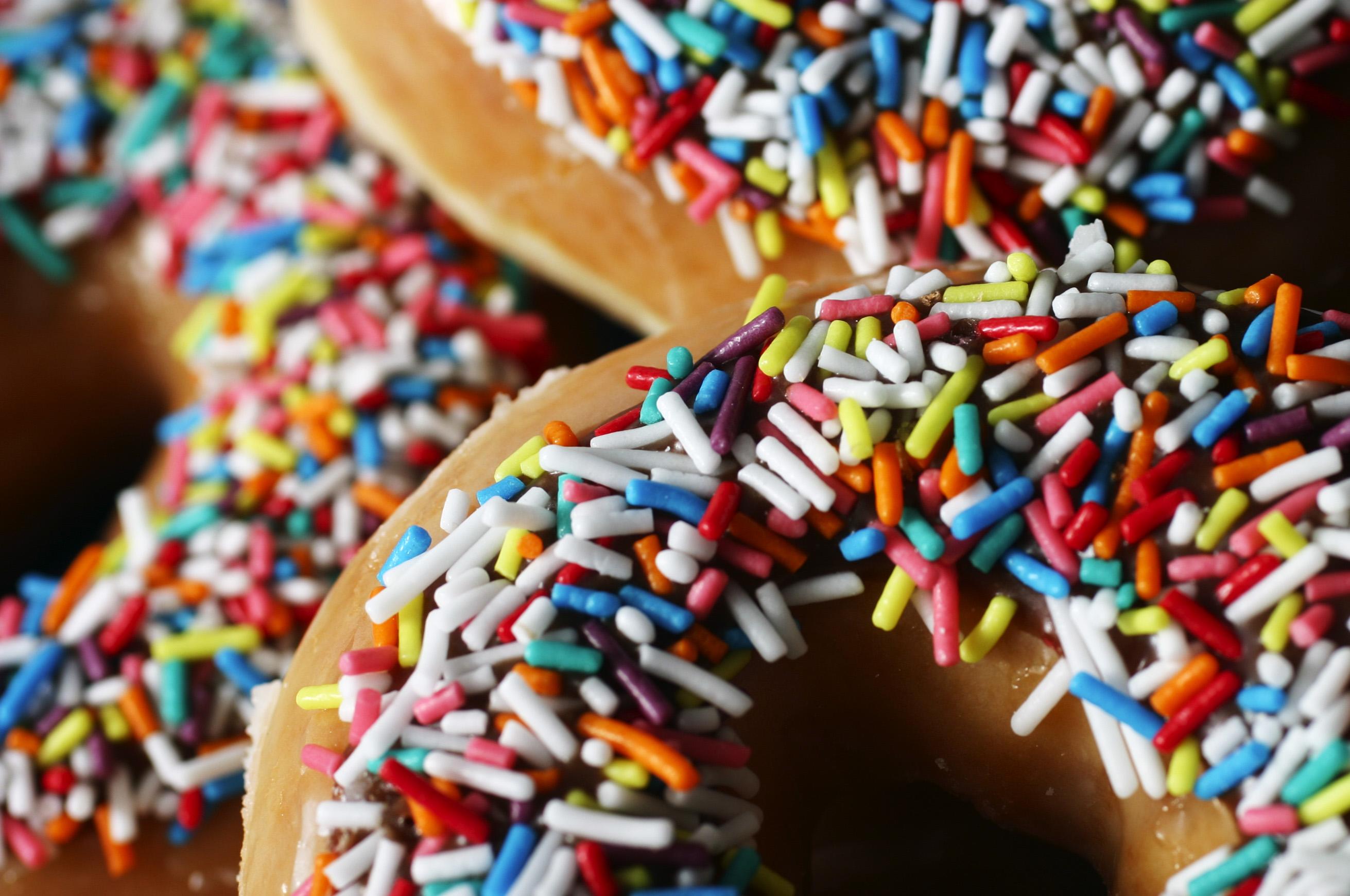 A close up shot of donuts