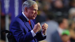 Gov. Greg Abbott (TX) speaks on Day 3 of the Republican National Convention (RNC), at the Fiserv Forum in Milwaukee, Wisconsin, U.S., July 17, 2024.