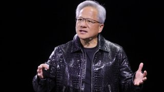 Nvidia CEO Jensen Huang gives a keynote address at CES 2025, an annual consumer electronics trade show, in Las Vegas on Jan. 6, 2025.