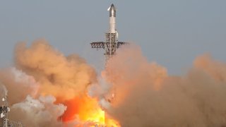 SpaceX’s next-generation Starship spacecraft atop it’s Super Heavy booster is launched on its eighth test at the company’s Boca Chica launch pad in Brownsville, Texas, U.S., March 6, 2025. 