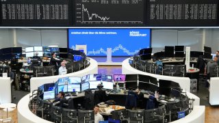 German share price index DAX graph is pictured at the stock exchange in Frankfurt, Germany, March 10, 2025.