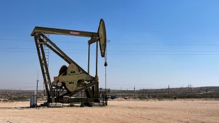 FILE PHOTO: An oil pumpjack is pictured in the Permian basin, Loco Hills regions, New Mexico, U.S., April 6, 2023.