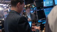 Traders work on the floor of the New York Stock Exchange (NYSE) in New York City. 
