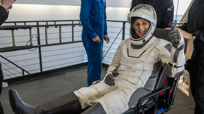 Suni Williams returns to Earth after 9 months in space.