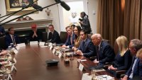 U.S. President Donald Trump, U.S. Secretary of State Marco Rubio and Tesla CEO Elon Musk attend a cabinet meeting at the White House, in Washington, D.C., U.S., March 24, 2025. 