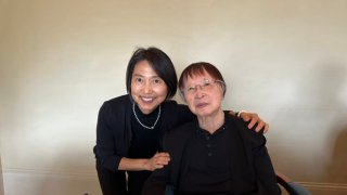 The author, Michiko (left), and her aunt (right)