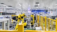 YICHUN, CHINA – FEBRUARY 06: Mechanical arms work on the production line of electronic products for new-energy vehicles in an intelligent workshop at a factory in the high-tech industrial park on February 6, 2025 in Fengcheng, Jiangxi Province of China.  