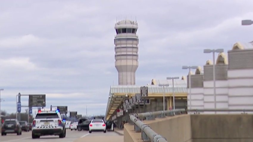 Air traffic control tower at Reagan National Airport.