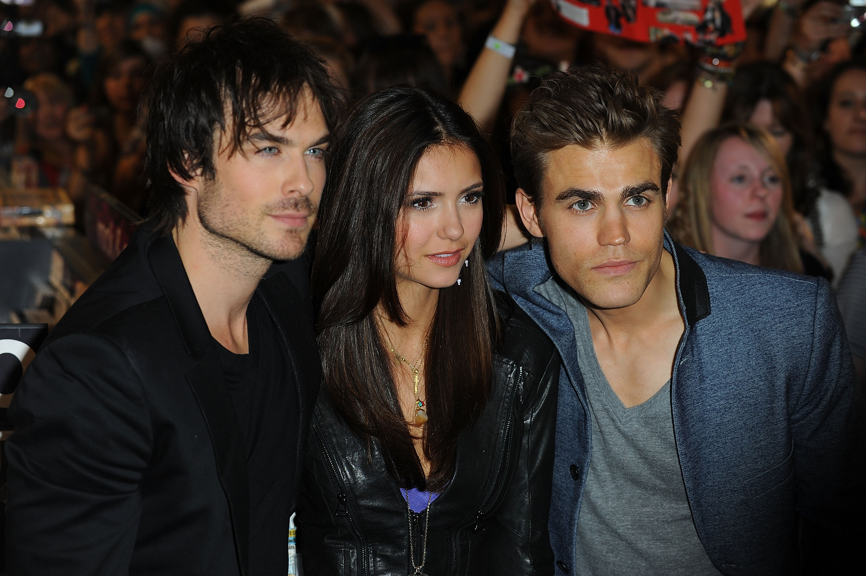 (L-R) Ian Somerhalder, Nina Dobrev and Paul Wesley
