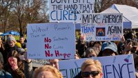 Thousands protest the Trump administration's federal funding cuts