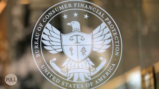 Signage at the Consumer Financial Protection Bureau (CFPB) headquarters in Washington, D.C.