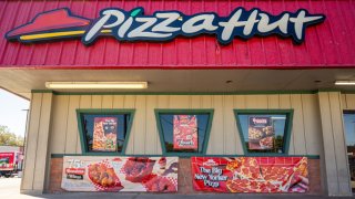 A Pizza Hut store is seen on November 01, 2023 in Austin, Texas. Pizza Hut’s third-quarter revenue fell short of analysts’ expectations for same-store sales. 
