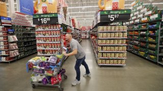 Shoppers at the Walmart Supercenter in Burbank during Walmart’s multi-week Annual Deals Shopping Event in Burbank Thursday, Nov. 21, 2024.