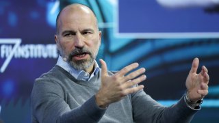 Dara Khosrowshahi, CEO, Uber Technologies speaks during the third day of the FII PRIORITY Summit held at the Faena Hotel on February 21, 2025 in Miami Beach, Florida.