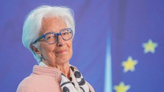 Christine Lagarde, President of the European Central Bank (ECB), comments on the central bank’s latest interest rate decision to journalists.