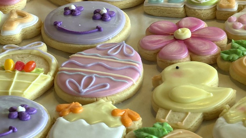 Easter cookies on a tray