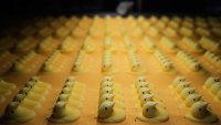 Peeps marshmallow treats move through the manufacturing process at the Just Born factory in Bethlehem, Pa., Thursday, April 10, 2025.