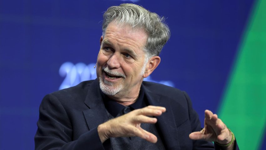 Reed Hastings speaks at the 2021 Milken Institute Global Conference in Beverly Hills, California, U.S. October 18, 2021.