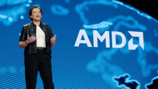 Lisa Su, president and CEO of AMD, talks about the AMD EPYC processor during a keynote address at the 2019 CES in Las Vegas, Nevada, U.S., January 9, 2019.