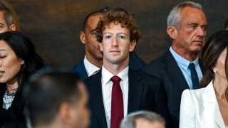 Mark Zuckerberg arrives before the inauguration of Donald Trump as the 47th president of the United States takes place inside the Capitol Rotunda of the U.S. Capitol building in Washington, D.C., Monday, Jan. 20, 2025.