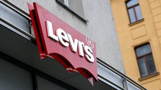 The Levi’s brand logo on a store.