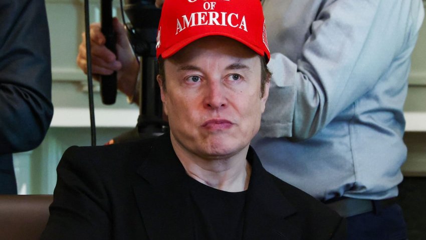 Tesla CEO Elon Musk attends a cabinet meeting held by U.S. President Donald Trump at the White House in Washington, D.C., U.S., April 30, 2025.