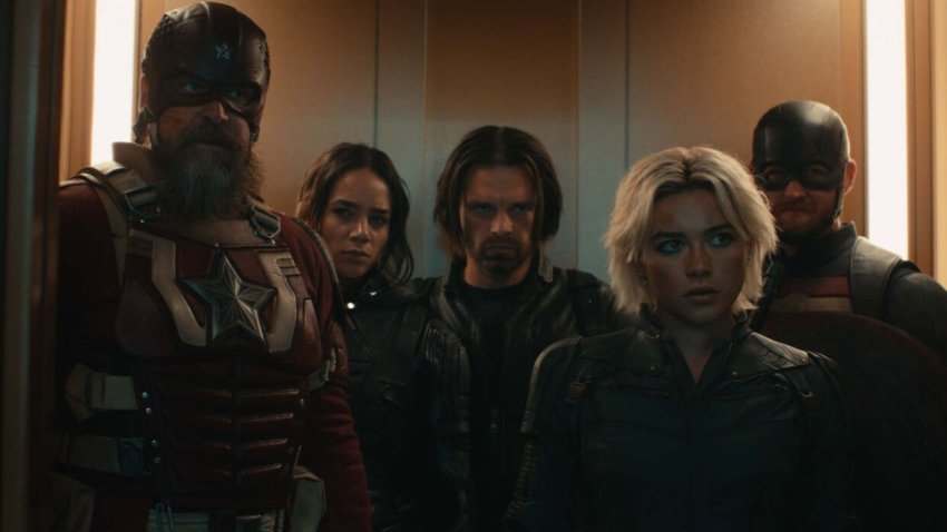 Florence Pugh, Sebastian Stan, David Harbour, Wyatt Russell and Hannah John-Kamen star in Disney and Marvel’s “Thunderbolts*”