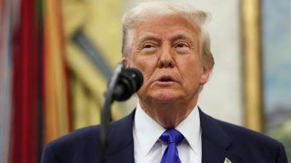 U.S. President Donald Trump announces the NFL draft will be held in Washington, at the White House in Washington, D.C., U.S., May 5, 2025.