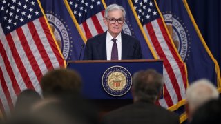 Jerome Powell, chairman of the US Federal Reserve, during a news conference following a Federal Open Market Committee (FOMC) meeting in Washington, DC, US, on Wednesday, May 7, 2025.