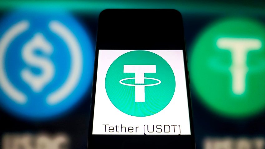 The Tether (USDT) stablecoin logo.