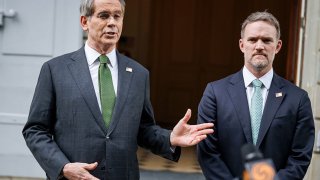 US Treasury Secretary Scott Bessent (L) and US Trade Representative Jamieson Greer speak to the media after talks between senior US and Chinese officials on tariffs in Geneva on May 11, 2025.