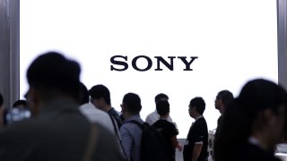 The Sony Group Corp. logo displayed on a screen at the Combined Exhibition of Advanced Technologies (Ceatec) in Chiba, Japan, on Wednesday, Oct. 16, 2024.