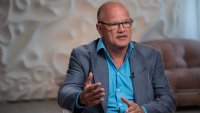 Michael Novogratz, founder and chief executive officer of Galaxy Digital LP, left, during an interview on an episode of Bloomberg Wealth with David Rubenstein in New York, US, on Wednesday, July 26, 2023.
