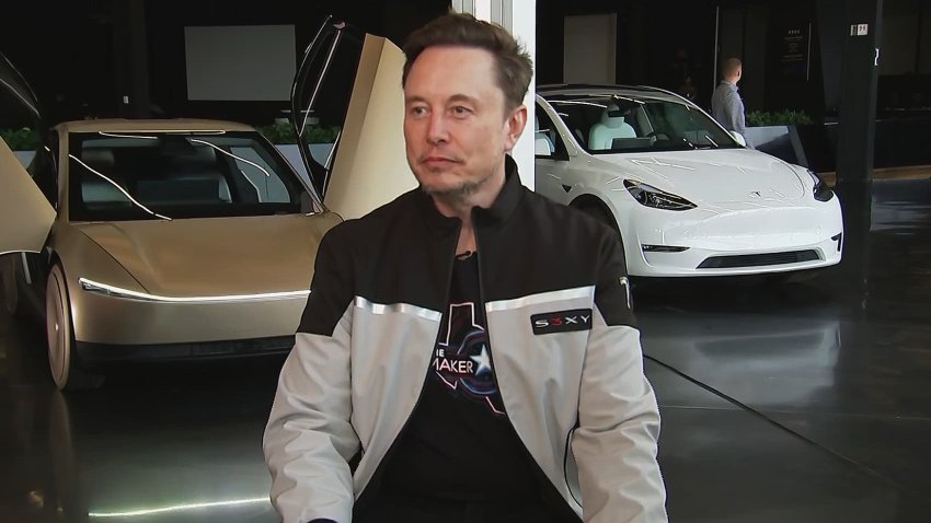 Elon Musk interviews on CNBC from the Tesla Headquarters in Texas.
