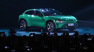 The Xiaomi YU7 SUV car is seen during a launch event in Beijing on May 22, 2025.