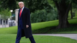 President Donald Trump departs the White House on May 22, 2025. Trump is traveling to his Trump National Golf Club in Virginia where he is holding a dinner for the top investors in his $TRUMP cryptocurrency.