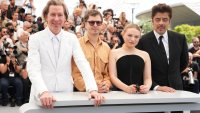 Director Wes Anderson, from left, Michael Cera, Mia Threapleton and Benicio del Toro pose for photographers at the photo call for the film ‘The Phoenician Scheme’ at the 78th international film festival, Cannes, southern France, Monday, May 19, 2025.